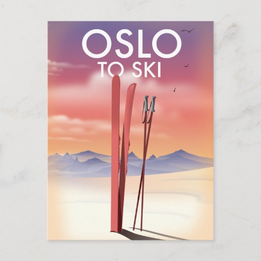 Oslo zum Ski Postkarte (Vorderseite)
