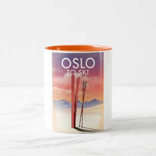 Oslo zum Ski Zweifarbige Tasse