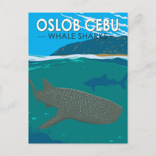 Oslob Cebu Philippinen Walhai Reise Vintage Postkarte