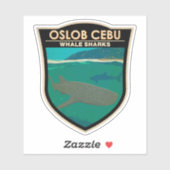 Oslob Cebu Philippines Whale Shark Travel Vintag Aufkleber (Blatt)