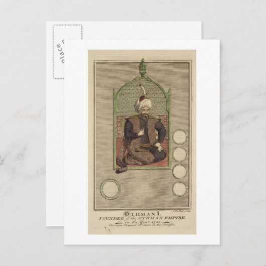 Osman I (1259-1326) Gründer des Osmanischen Reiche Postkarte (Vorne/Hinten)