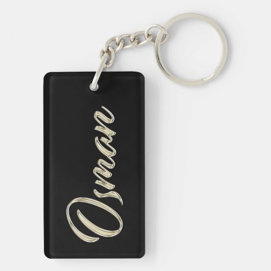 Osman Name whitegold Schlüsselanhänger Anhänger (Rückseite)