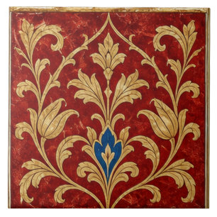 Osmanisch Rot Gold Blumenornament Fliese