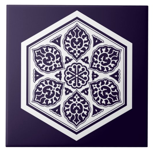 Osmanisch-türkische Weiße Blaue Ware Rosette Orien Fliese (Vorderseite)