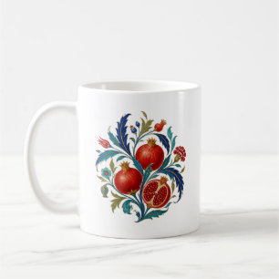 Osmanische Granatapfel-Zweig Botanische Kunst Kaffeetasse