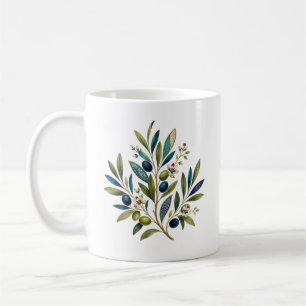 Osmanische Olivenzweig Botanische Kunst Kaffeetasse