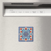 Osmanischer Stil Blau-Rot Tulpenmuster Magnet (In Situ (Geschirrspüler))