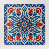 Osmanischer Stil Blau Rot Tulpenmuster Puzzle (Horizontal)