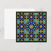 Osmanischer Stil Geschichte Design Blau  Einladung (Vorne/Hinten)