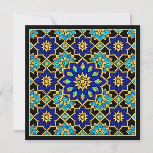 Osmanischer Stil Geschichte Design Blau  Einladung (Vorderseite)