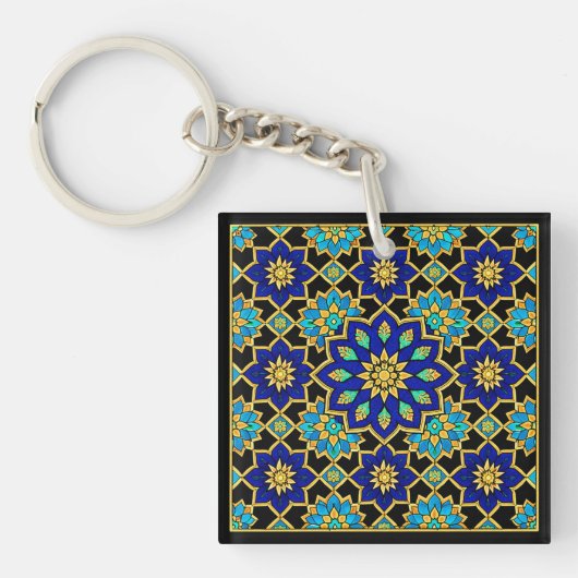 Osmanischer Stil Geschichte Design Blau Schlüsselanhänger (Vorderseite)