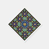 Osmanischer Stil Geschichte Design Blau  Serviette (Ecke)