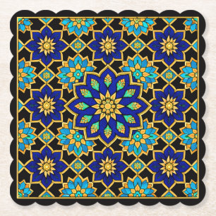 Osmanischer Stil Geschichte Design Blau Untersetzer