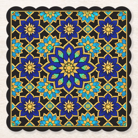 Osmanischer Stil Geschichte Design Blau  Untersetzer (Vorderseite)