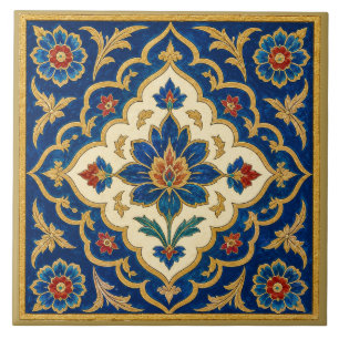Osmanisches Iznik-Blumenmedaillon-Wandbild Fliese