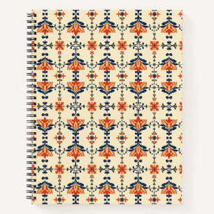 Osmanisches Iznik-Tulpen-Korallen-Kobalt-Notizbuch Notizblock