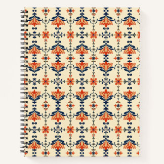 Osmanisches Iznik-Tulpen-Korallen-Kobalt-Notizbuch Notizblock