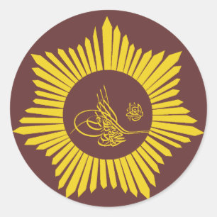 Osmanisches Reich Tughra Calligraphie Runder Aufkleber