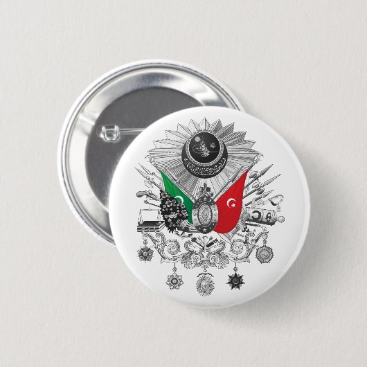 Osmanisches Reichgrayscale-Wappen Button (Vorne & Hinten)