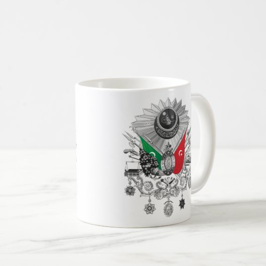 Osmanisches Reichgrayscale-Wappen Kaffeetasse (VorderseiteRechts)