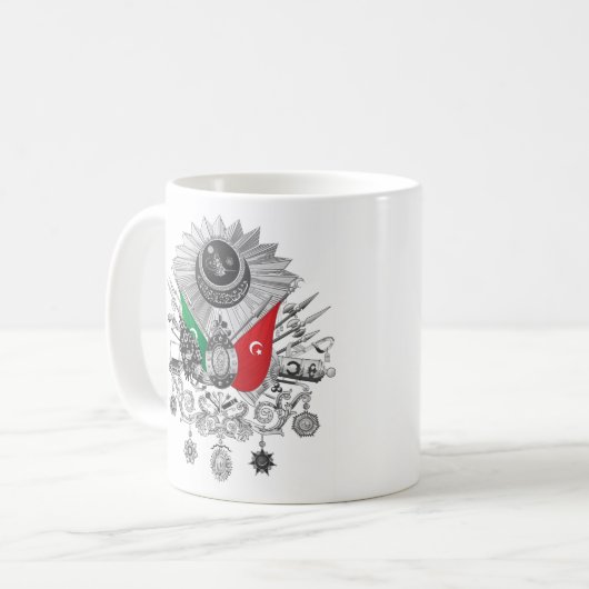 Osmanisches Reichgrayscale-Wappen Kaffeetasse (Vorderseite Links)