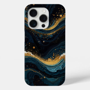 Osmic Gold and Blue Fluid Art, Luxus Abstrakt Case-Mate iPhone Hülle