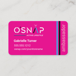 O'Snap Magenta Rectangle Business Card Visitenkarte