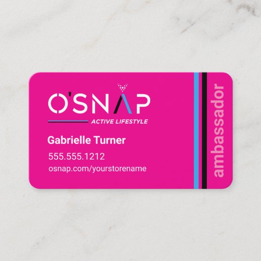 O'Snap Magenta Rectangle Business Card Visitenkarte (Vorderseite)