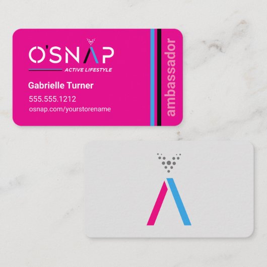 O'Snap Magenta Rectangle Business Card Visitenkarte (Vorne/Hinten)