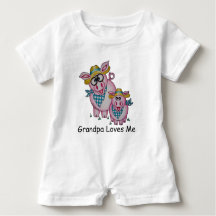 OSo Niedlich "Opa Lieben Me" Piggy Baby Romper