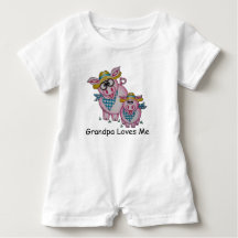 OSo Niedlich "Opa Lieben Me" Piggy Baby Romper