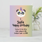 Oso panda de cumpleaños  einladung (Stehend Vorderseite)