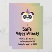 Oso panda de cumpleaños  einladung (Vorne/Hinten)