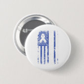 Ösophagus Krebs Bewusstsein Amerikanischer Flaggen Button (Vorne & Hinten)