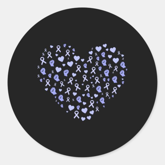 Ösophaguskrebs-Bewusstsein Er Periwinkle Ribbon Runder Aufkleber (Vorderseite)