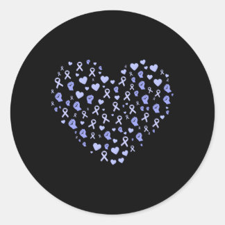 Ösophaguskrebs-Bewusstsein Er Periwinkle Ribbon Runder Aufkleber