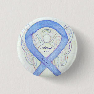 Ösophaguskrebs Engel Awareness Ribbon Art Button
