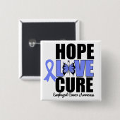 Ösophaguskrebs Hoffnung Liebe Heilung Button (Vorne & Hinten)