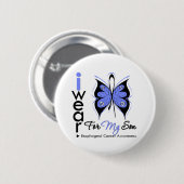 Ösophaguskrebs Ich trage Schmetterlingsbandcreme S Button (Vorne & Hinten)