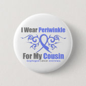 Ösophaguskrebs Periwinkle Ribbon Cousin Button (Vorderseite)