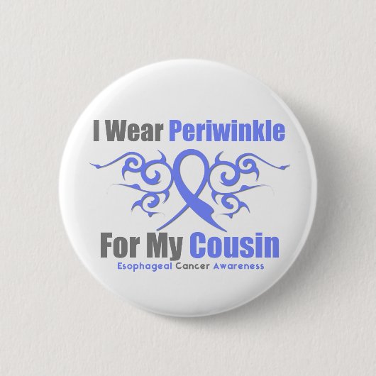 Ösophaguskrebs Periwinkle Ribbon Cousin Button (Vorderseite)