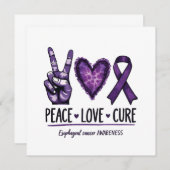 Ösophaguskrebsbewusstsein Piece Lila Ribbon Ankündigung (Vorne/Hinten)