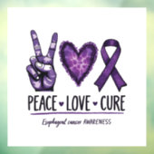 Ösophaguskrebsbewusstsein Piece Lila Ribbon Fensteraufkleber (Blatt 3)