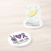 Ösophaguskrebsbewusstsein Piece Lila Ribbon Getränkeuntersetzer (Seite)