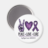 Ösophaguskrebsbewusstsein Piece Lila Ribbon Magnet (Vorderseite/Rückseite)