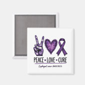 Ösophaguskrebsbewusstsein Piece Lila Ribbon Magnet (Vorderseite/Rückseite)