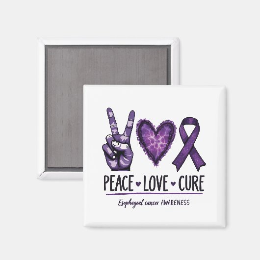 Ösophaguskrebsbewusstsein Piece Lila Ribbon Magnet (Vorderseite/Rückseite)