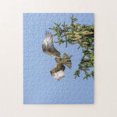 Ospreu, der von einem Kiefernbaum abhebt Puzzle (Vertikal)