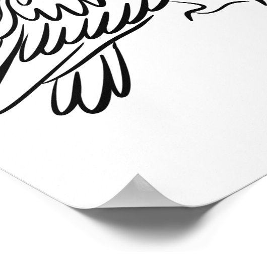 Osprey Bird of Prey Line Art Poster Irish Wildlife (Ecke)