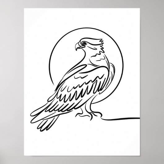Osprey Bird of Prey Line Art Poster Irish Wildlife (Vorne)